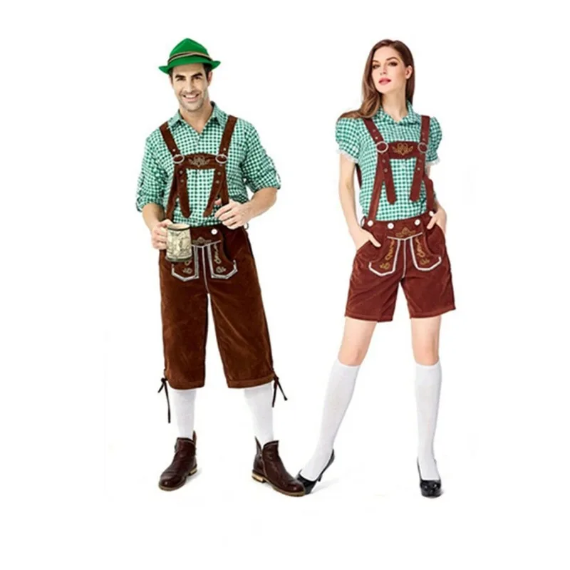 

Oktoberfest Couple Lederhosen German Beer Bavarian Dirndl Mens Womens Costume Beer Festival Halloween Carnival Party Fancy Dress