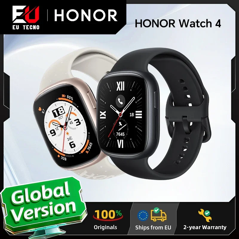 HONOR Watch 4, Globale Version Smartwatch, bis zu 14 Tage Akkulaufzeit, 5ATM, Blutsauerstoff-Monitor BT5.2, GPS, Bluetooth 5.2