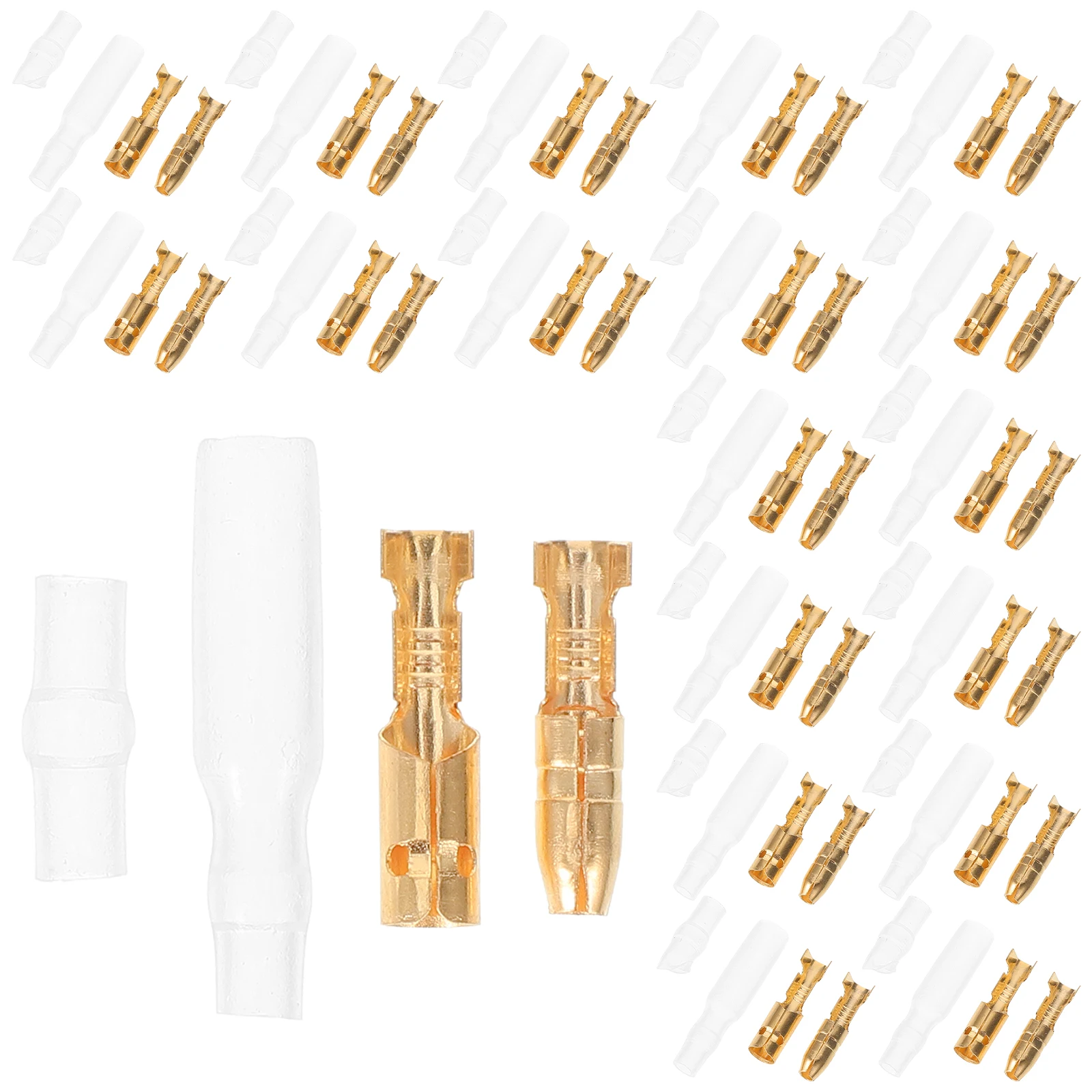 

Insulated Brass Male Butt Terminal Connectors Automotive Electrical Wire Connectors for Motorcycle Car Speaker Cable Disconnect