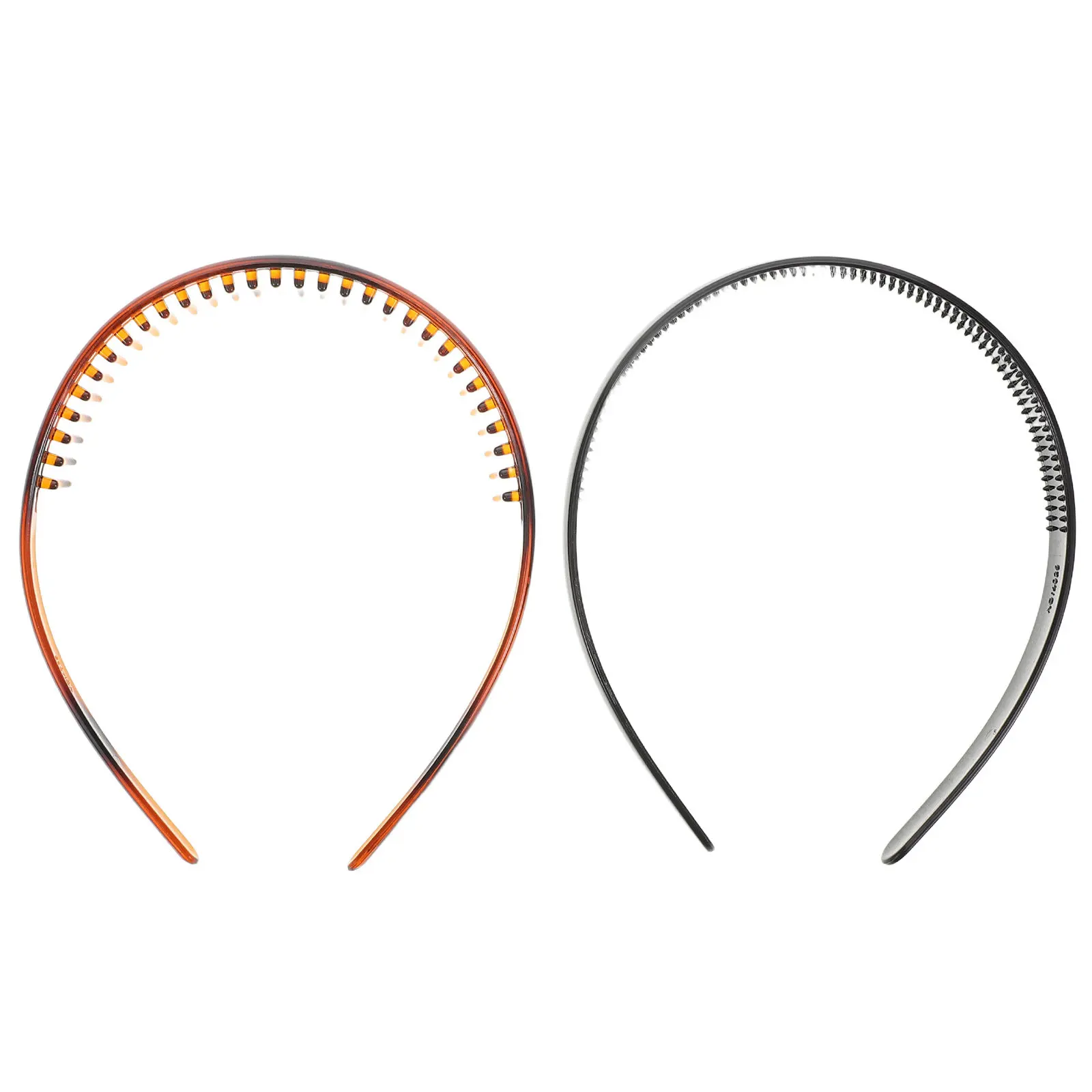 

2 шт. Нескользящие повязки для волос с зубчатой вставкой, удобные пластиковые повязки, модные аксессуары для волос, повседневные и спортивные головные уборы