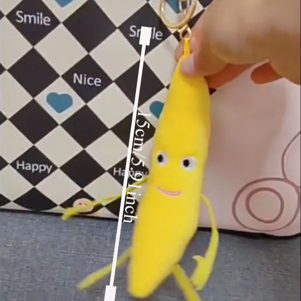 Paródia uma grande banana voz chaveiro acrílico interessante brinquedos de pelúcia pingente engraçado dos desenhos animados ornamentos de mesa saco pendurado