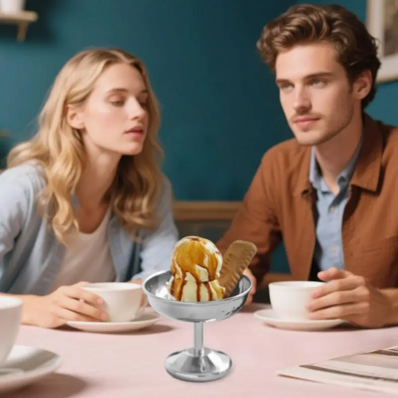 

Stainless Steel Dessert Cup Pudding Cups Salad Dessert Holder Space Saving Snack Fruit Goblet Container For Pudding Parfait