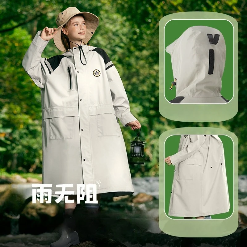 Children's Raincoat - Polyester Pongee School Style Waterproof Rain Poncho with Backpack Kids Rain Coat Rainwear