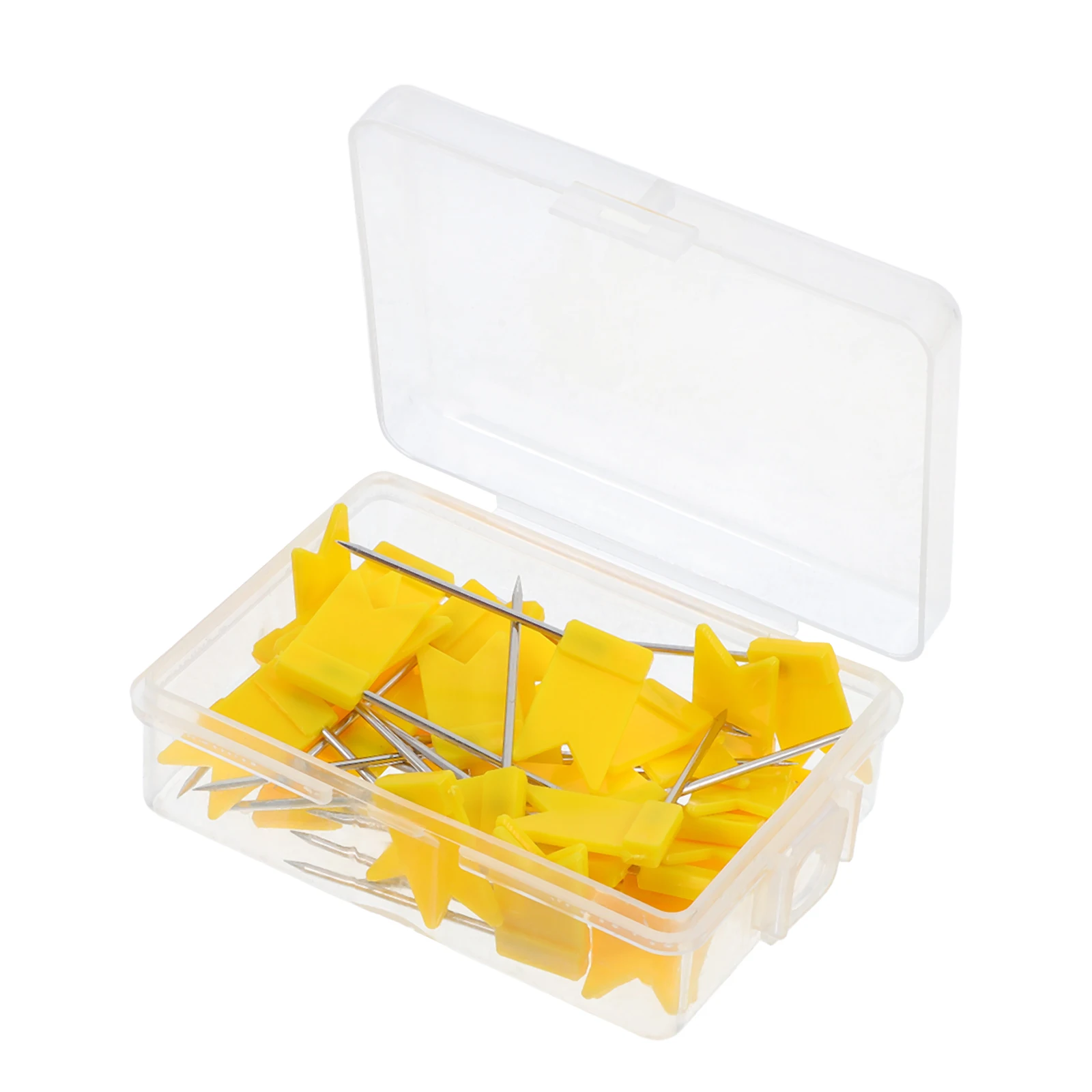 

50 Pcs Map Flag Needle Push Pins Decorative Thumb Tacks Wall Stud Colored Colorful for Yellow Country Travel
