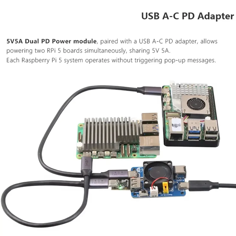 

Superb For Raspberry Pi5 USB A-C PD Adapter With Cable Mini PD Trigger Activation Power USB-A To USB-C For Raspberry Pi 5