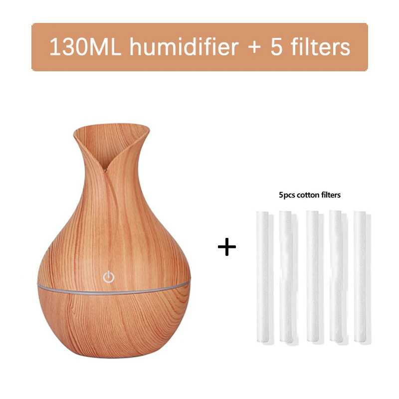 Humidificateur à ultrasons USB, diffuseur d'huiles essentielles, ménage, bureau, 130ml