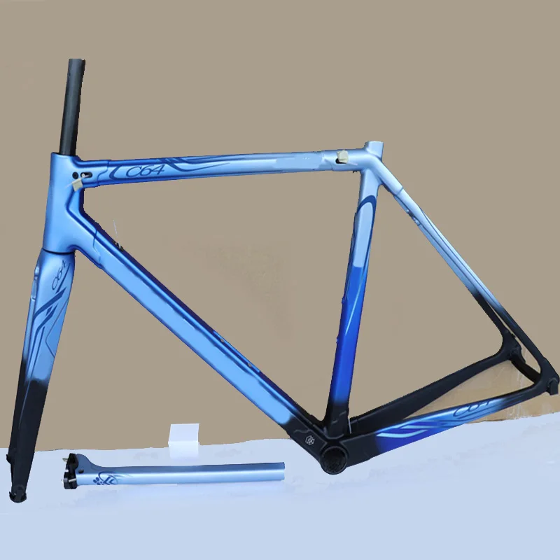 Newest C64 700C Carbon Bicycle Frame T1100 glossy matt UD Carbon Road frame with fork+seatpost+headset