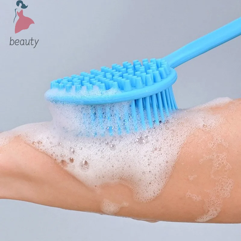 Silicone Back Scrubber,Long Handle Body Scrubber,Light&Easy-to-Hold Shower Brush For Skin Cleaning&Exfoliating With A Free Hook