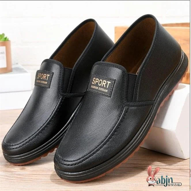 

New Casual Leather oes Men's Bull Tendon Bot Breathable Comfortable Work oes Waterproof Anti-slip Soft Bot Slip-On ...