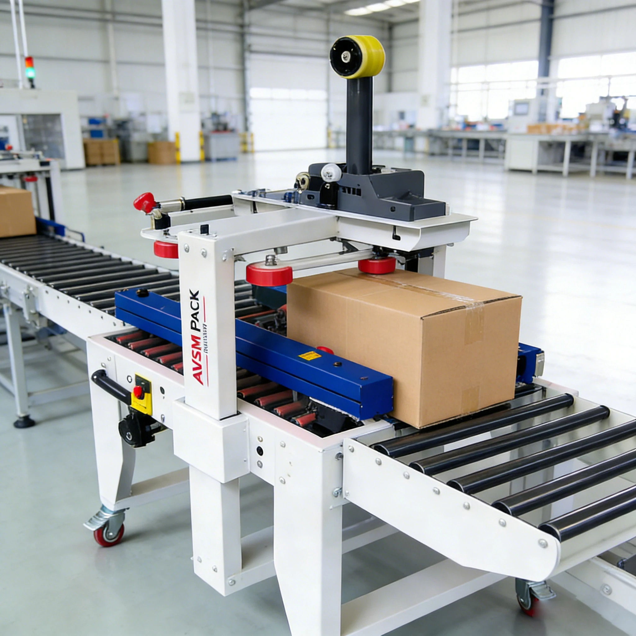 

New Design Electric Driven Stainless Steel SS304 Carton Sealing Machine Semi-Automatic Upper Lower Drive Belt Paper Packaging