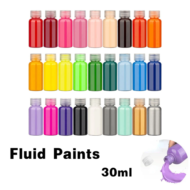 30ml Acrylic Paint DIY Fluid Bear Graffiti Quick Drying Enamel Plaster Doll Fluid Painting Colouring