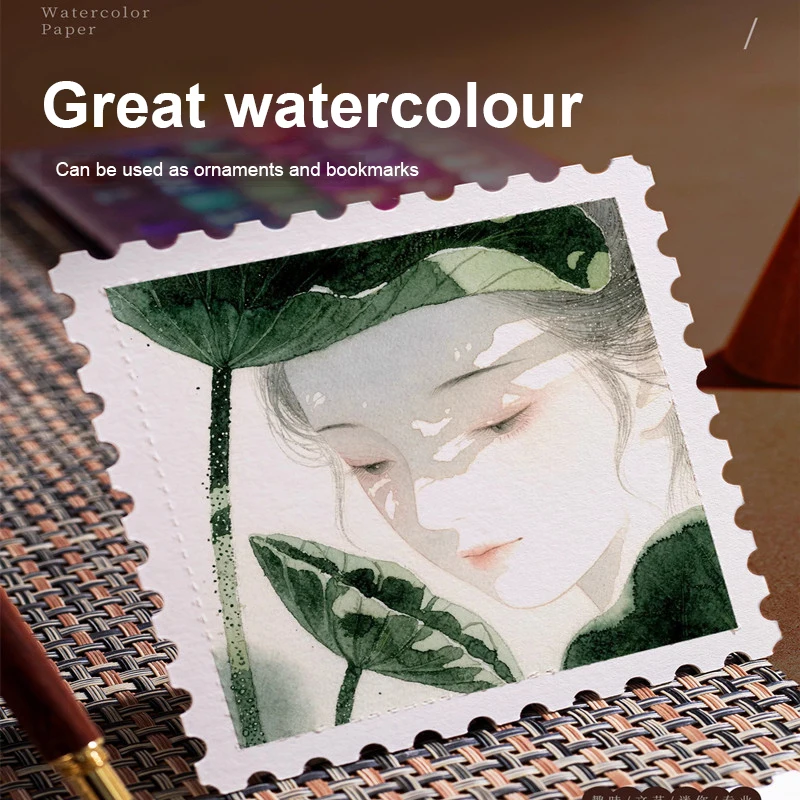 بورانس ختم تذكرة كعب ورق ألوان مائية 25/75 ورقة 300 جرام خطوط دقيقة مربع ألوان مائية ورق رسم فني لوازم الرسم