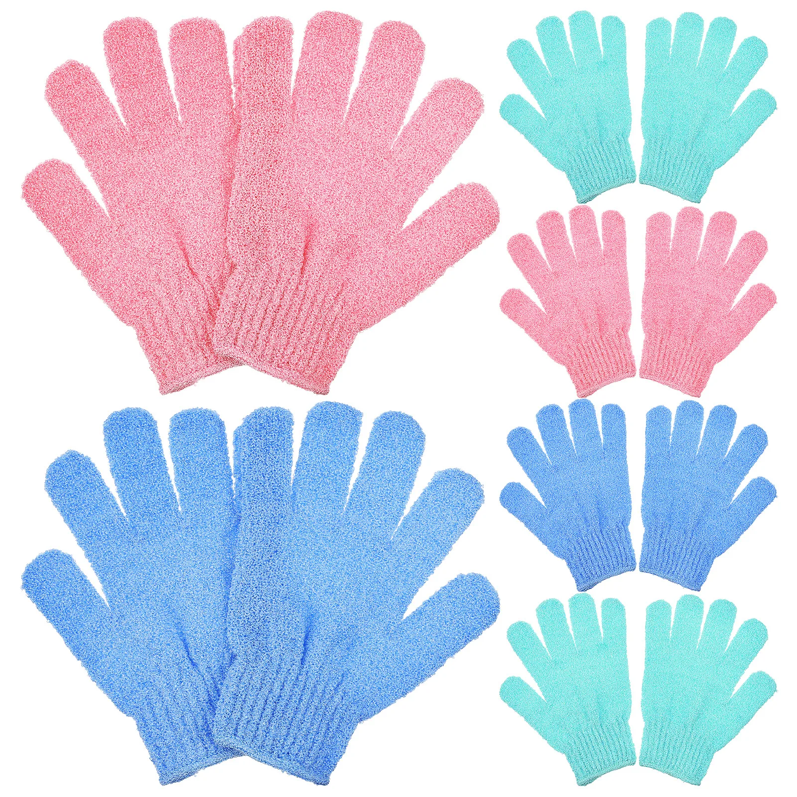 قفازات مزدوجة الجوانب لتنظيف الجسم، قفازات حمام للاستحمام للنساء، قفاز تقشير الجسم لأداة النساء