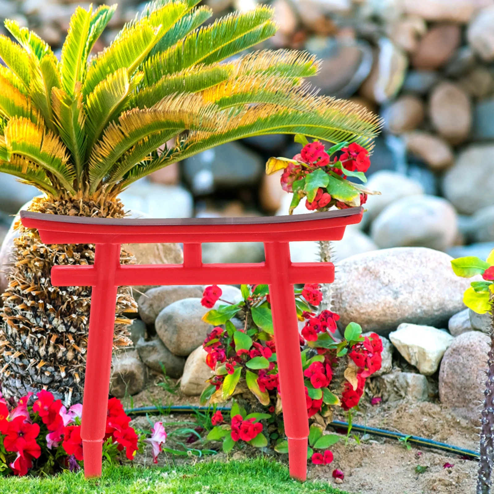 4 Pcs Miniature Shinto Shrine Japanese Archway Outdoor Toys Zen Style Craft Accessories Red Terrarium