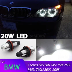 20W 6000K white LED Headlight Angel eyes bulb Light for BMW 7 series E65 E66 745i 750i 760i 745Li 760Li 2002-2008