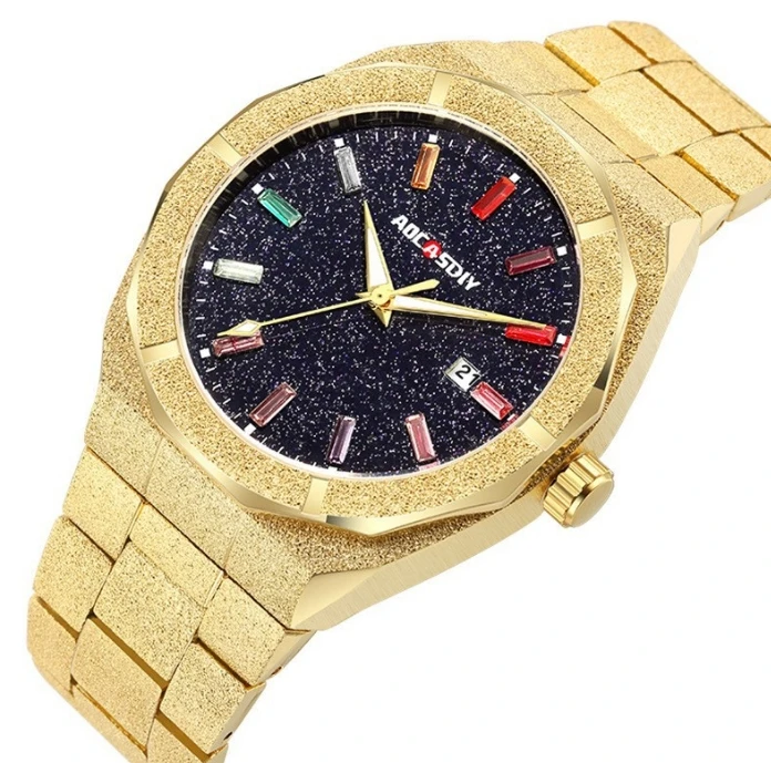 2024 New Men\'s Business Full Diamond Luxury Men\'s Watch True Night Light Waterproof
