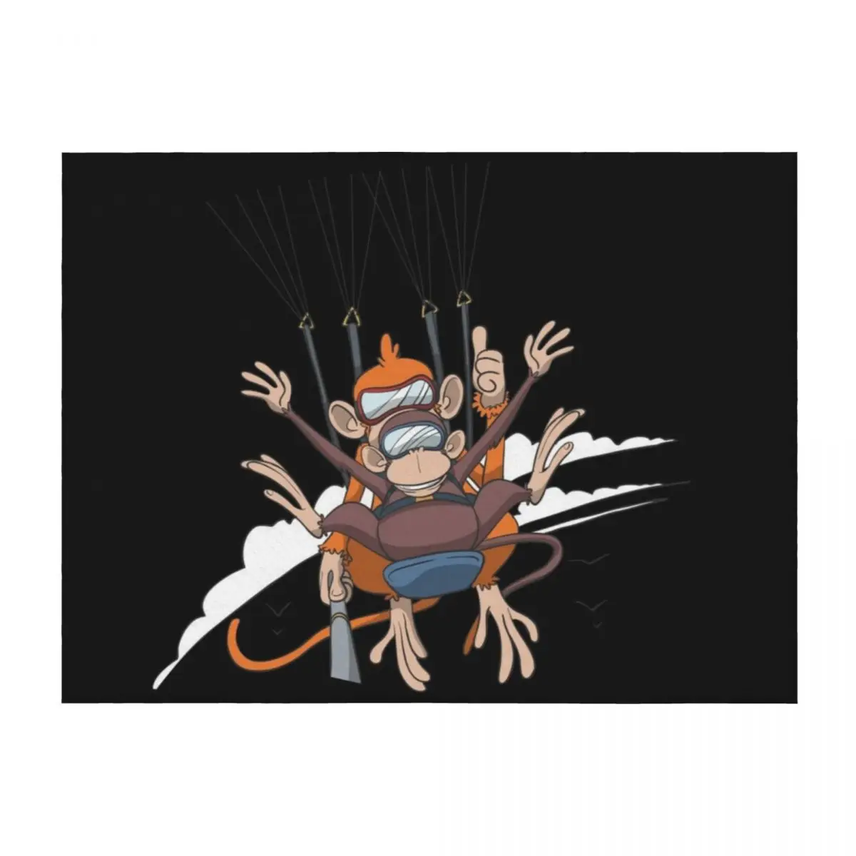 

Monkeys in paragliding tandem flight Throw Blanket Camping Luxury St Stuffeds Giant Sofa Blankets