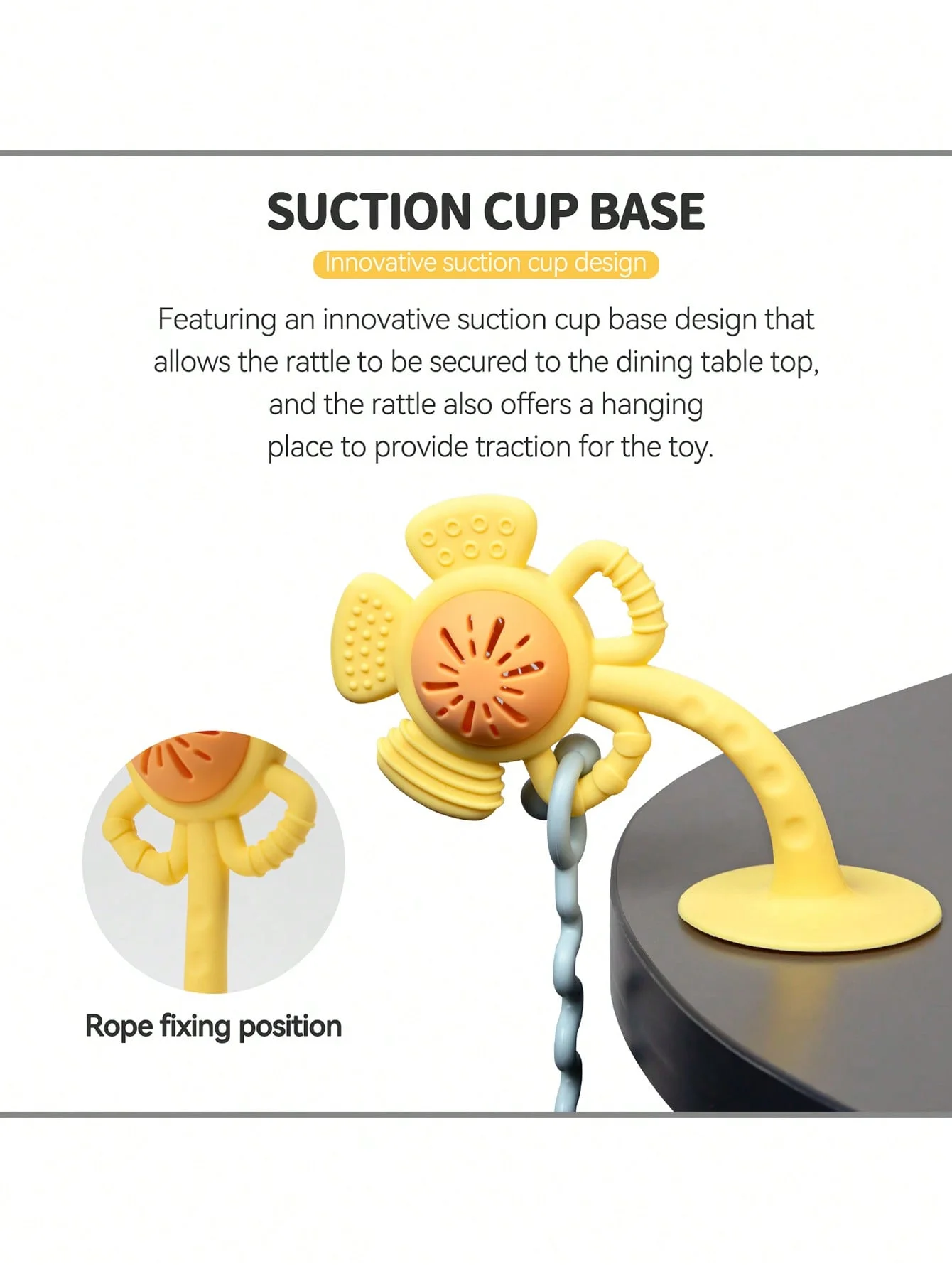 1 szt. Silikonowa zabawka do ssania w kształcie kwiatka. Grzechotka i gryzak sensoryczny dla niemowląt. Bez BPA, bezpieczny i idealny do rozwijania umiejętności motorycznych.