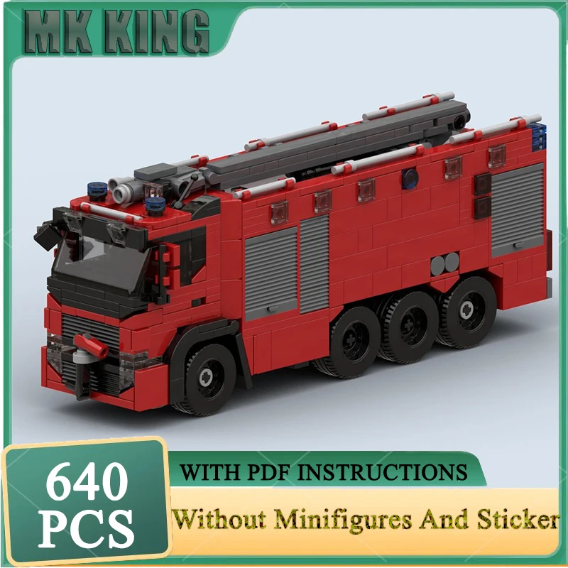 Feuerwehr Fahrzeug Modell Moc Bausteine Urban Fire Engineering Fahrzeug Technologie Blöcke Montage Geschenk Bau Spielzeug