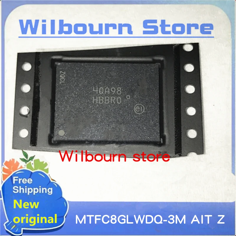 2PCS~10PCS MTFC8GLWDQ-3M AIT Z HBBR0 HBBRO  BGA Flash Memory eMMC V4.51 NAND 8GB