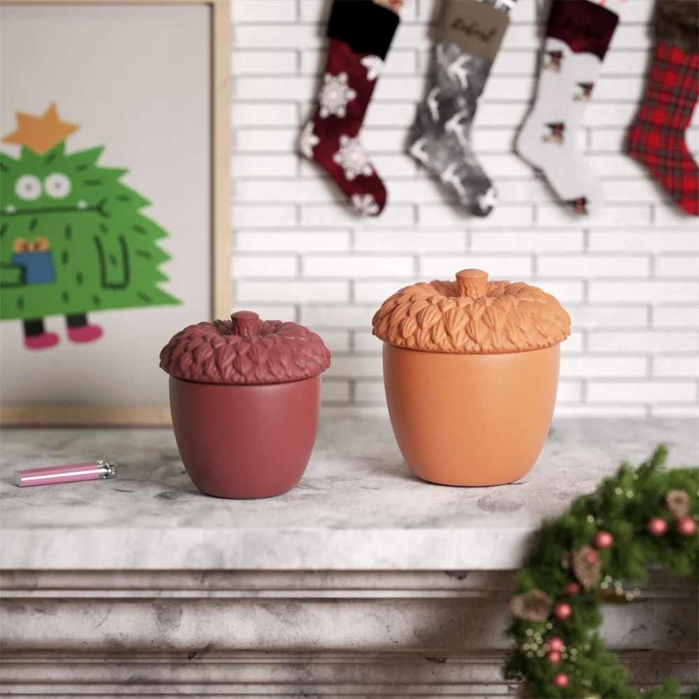 

Candle Jar Moldes Christmas Acorn Candle Refill Moldes Silicone Mold Cement Candle DIY Ornaments For Home Boowan Nicole