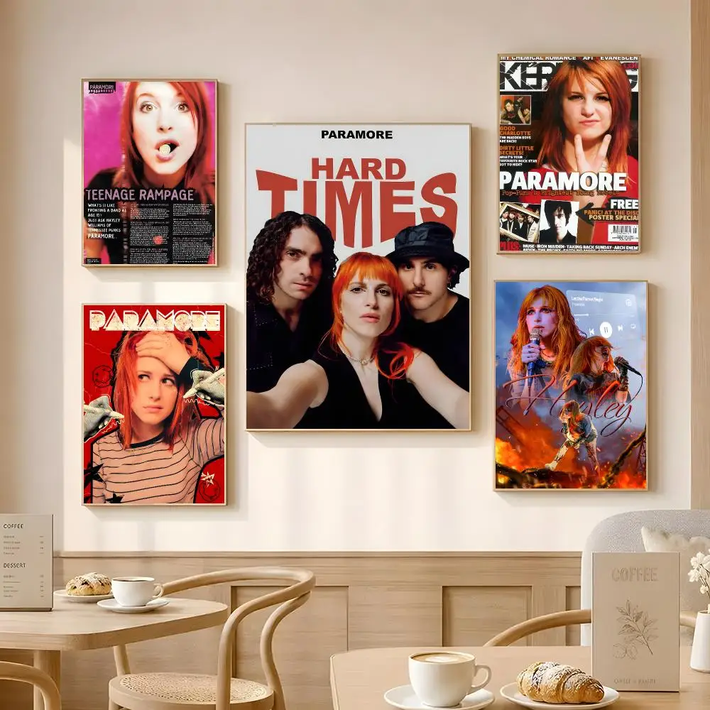 Band Paramore Poster Poster Self-adhesive Art Waterproof Paper Sticker Coffee House Bar Room Wall Decor