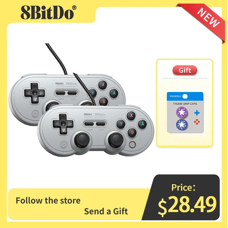 

8BitDo SN30 Pro USB Wired Gamepad PC with Rocker Vibration Joystick for Nintendo Switch Windows Steam Game Controller