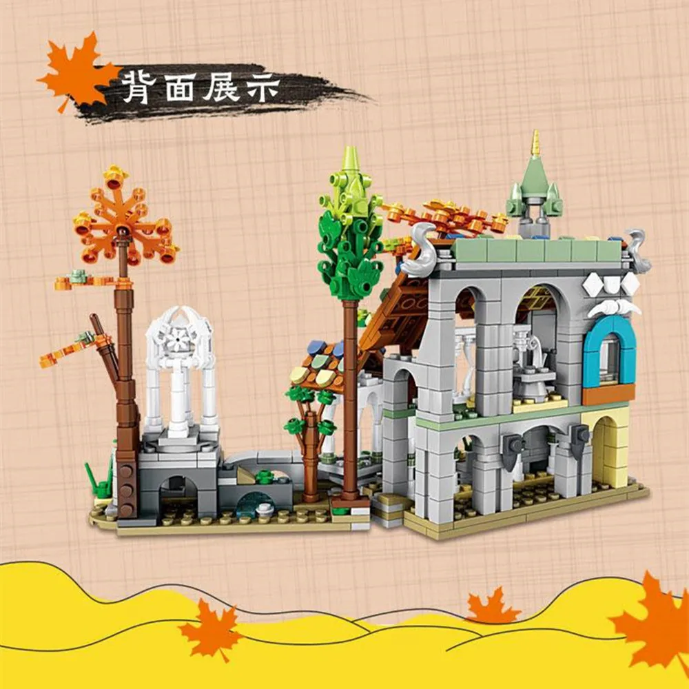 American TV Drama Movie Lords Rivendell Castle Ringing Tower Model Building Blocks Bricks House Toy Kid Gift