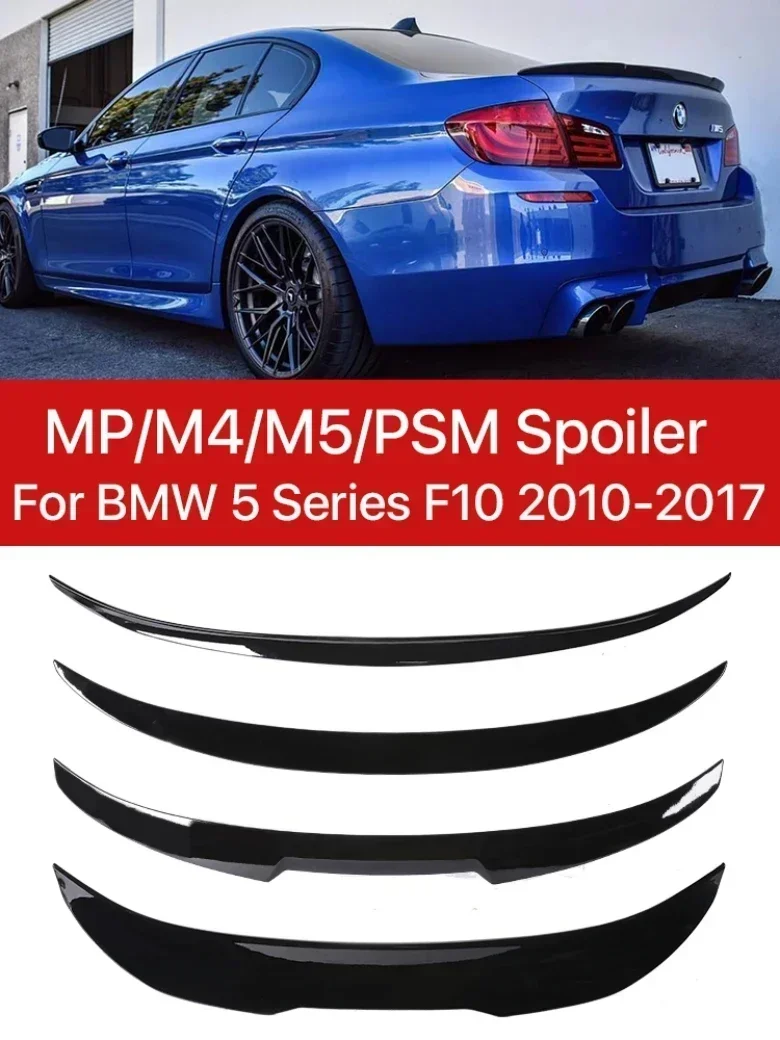 

New! Carbon Fiber Rear Bumper Lip Trunk Slim M5 MP M4 PSM Style Roof Spoiler Tail for BMW 5 Series F10 F11 F18 2010 -2017 Gloss