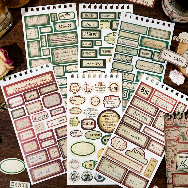 NEDIE 260pcs/book Vintage naklejki na etykiety DIY dekoracje do scrapbookingu śmieciowy dziennik kolaż materiały piśmienne przybory szkolne naklejki