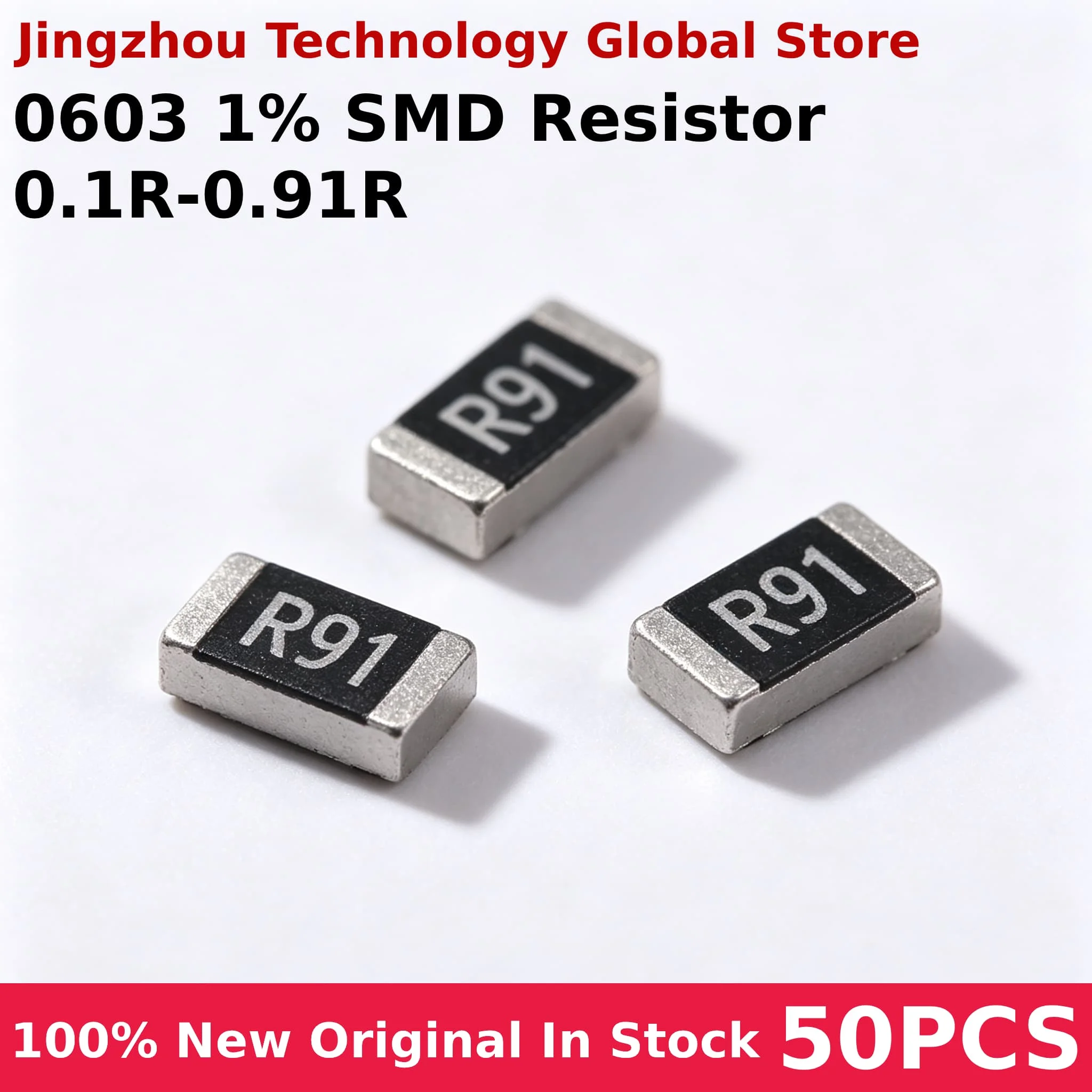 50PCS 0603 1% SMD Resistor 0.1R 0.15R 0.2R 0.25R 0.3R 0.36R 0.4R 0.47R 0.5R 0.56R 0.62R 0.75R 0.82R 0.91R 100% New Wholesale