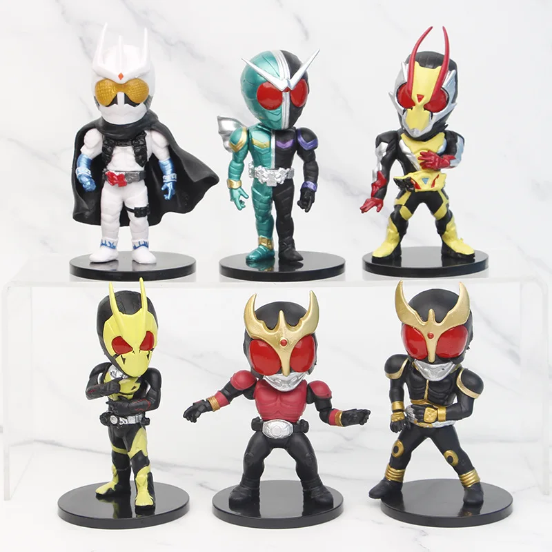 

6-piece set Kamen Rider Attack Force Anime Action Figures Pvc Model Pendant Kit Collectible decoration Pendant cool Toys Gifts