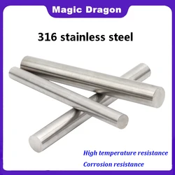 316 Stainless Steel Round Rod Bar Ground Stock Linear Shaft, 100-550mm length M3 M4 M5 M6 M8 M10 M12 M14 M15 M16 M18 M20