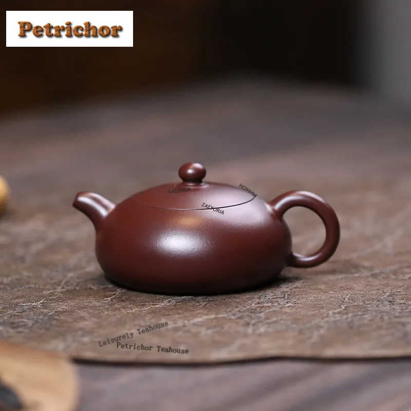 

150ml Ancient Yixing Purple Clay Teapots Handmade Half Moon Pot Raw Ore Purple Zhu Mud Kettle With Filter Chinese Zisha Tea Set