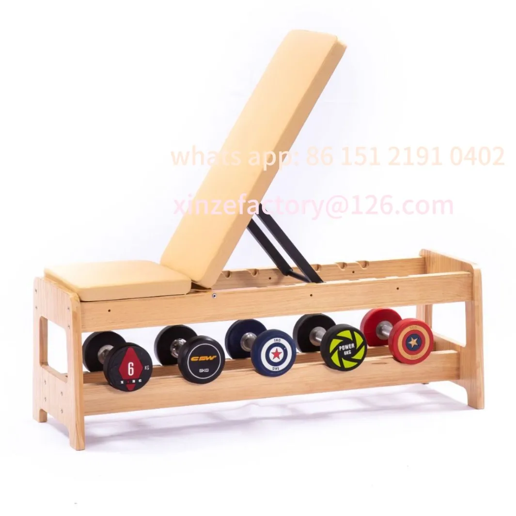 

Customizable Wood Dumbbell Stool Home Fitness Equipment Sit-up Assist Multifunctional Weight Training Bird Bench Chair