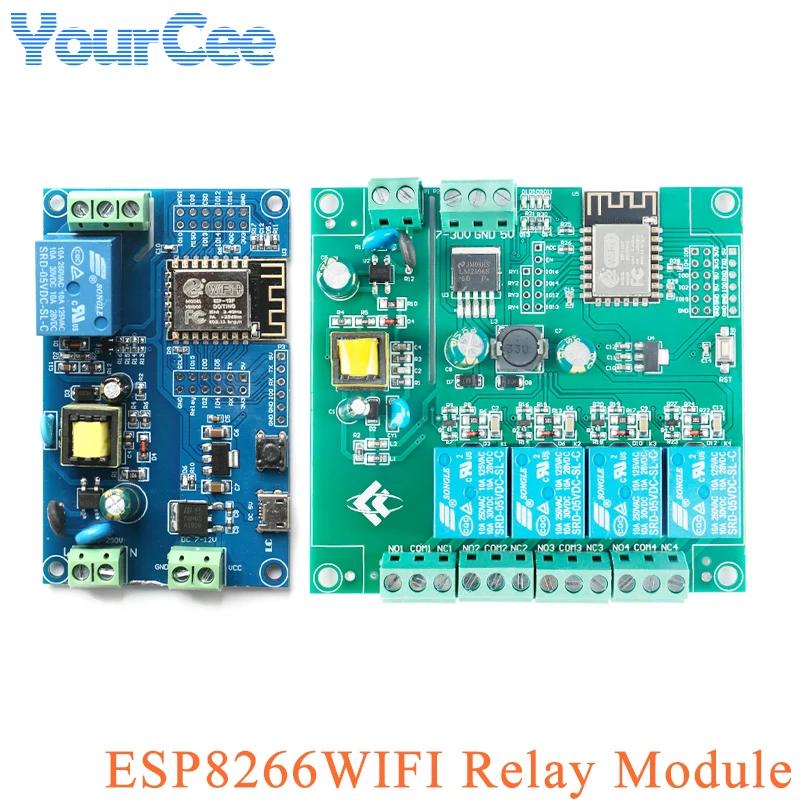 ESP8266 1/4 Way Channel AC 90-250V/DC 7-30V Wifi Relay Module ESP-12F Wireless Programmable Development for IOT