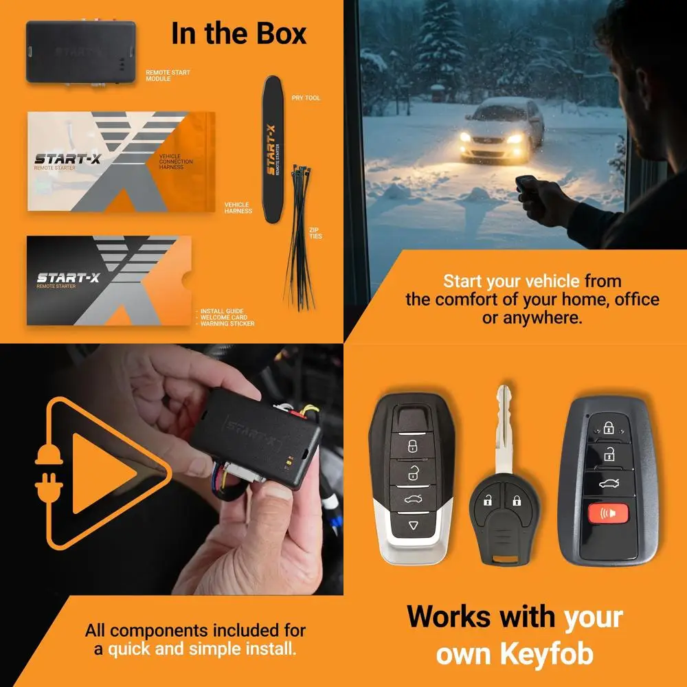 

Комплект дистанционного стартера для Ford Fusion (2014, 2015, 2016, 2017, 2018, 2019, 2020, 2021) | Нажмите на запуск и ключевое зажигание | Plug N Play