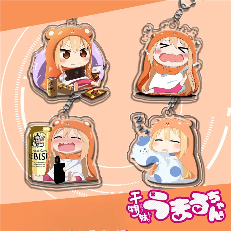 6Cm Himouto! Umaru-Chan Anime Doma Umaru Kawaii Acrylic Two-Sided Pendant Keychain Car Backpack Key Holder Accessories Toy Gifts