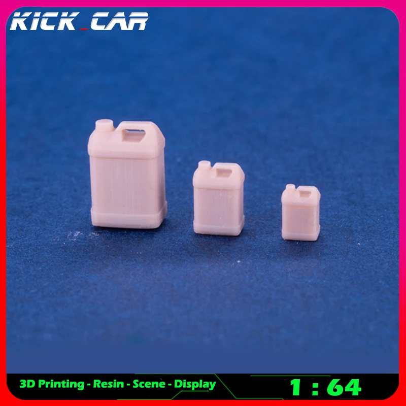 Kickcar 1/64 Oil Barrel Model Car Diorama Uncolored Resin Garage Scene Repair Tools Decoration Simulation Scene Toy