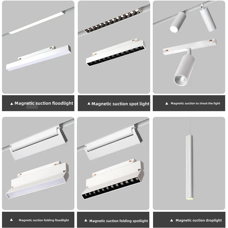 New White Tuya Smart LED Track Light Embedded Masterless Lighting lamp Living Room Light Voice Control Magnetic Track Light