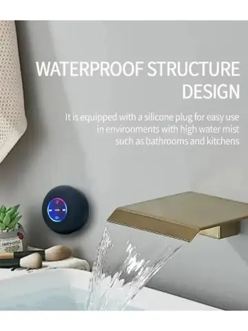 2025 New bathroom waterproof wireless LED suction Cup Mini Bluetooth speaker Portable outdoor sports stereo speakers