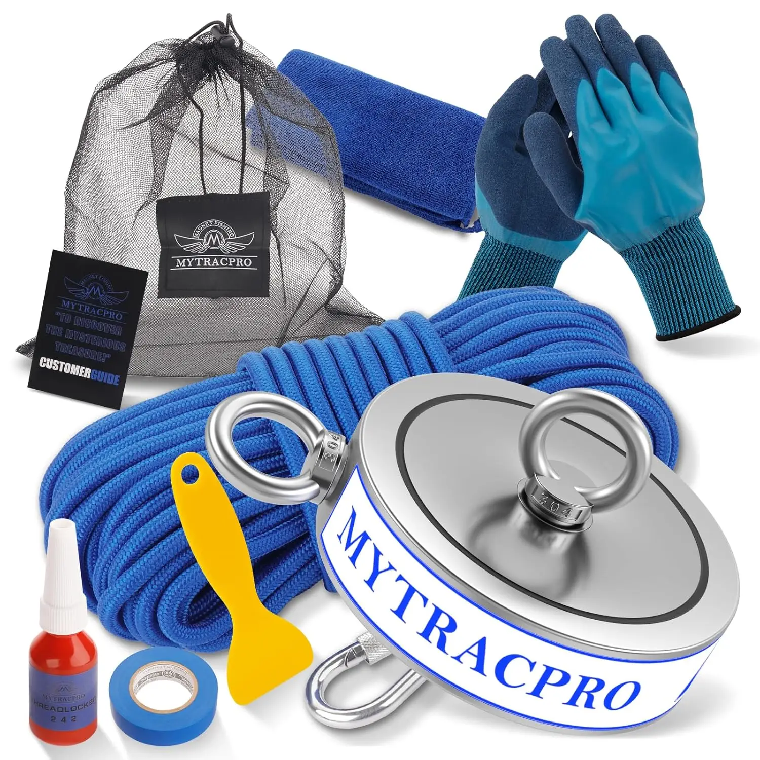 

Набор для магнитной рыбалки с двусторонним магнитом на 2600 фунтов, 65-футовым тросом и мощными неодимовыми магнитами для магнитного поиска и извлечения