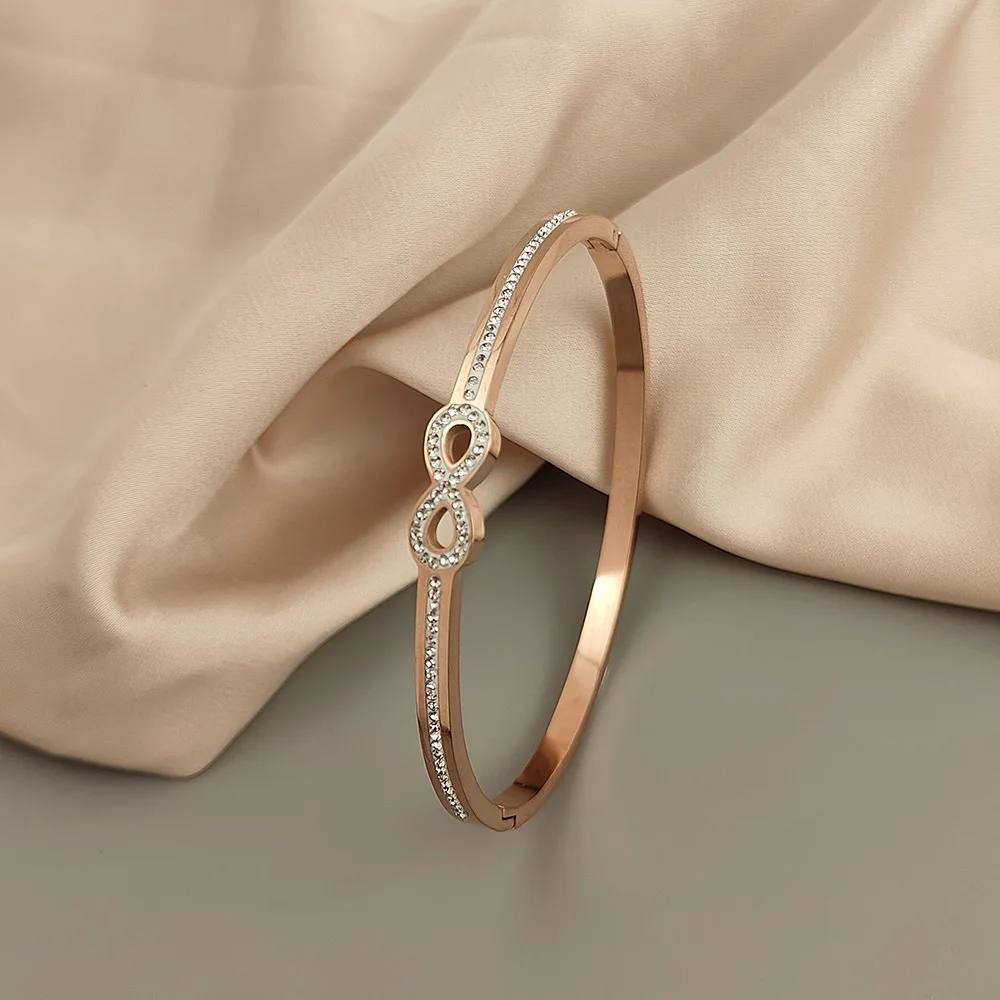 Stainless steel gold-plated bracelet infinity symbol five-pointed star love bracelet ladies gift hot sale