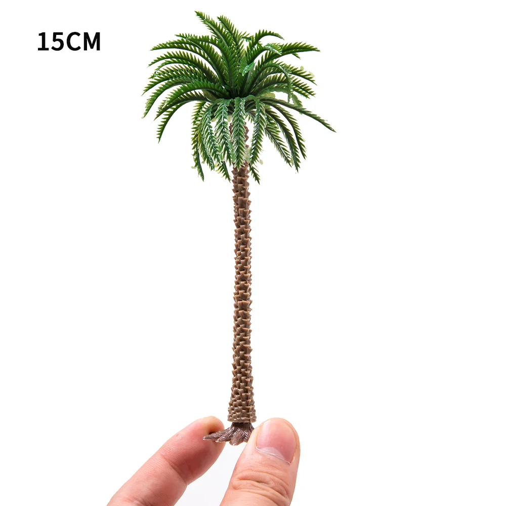 Höhe 6-15cm Kokospalme Modell DIY Park Regenwald Zug Eisenbahn Dekoration Gebäude Landschaft Miniatur baum 5pcs