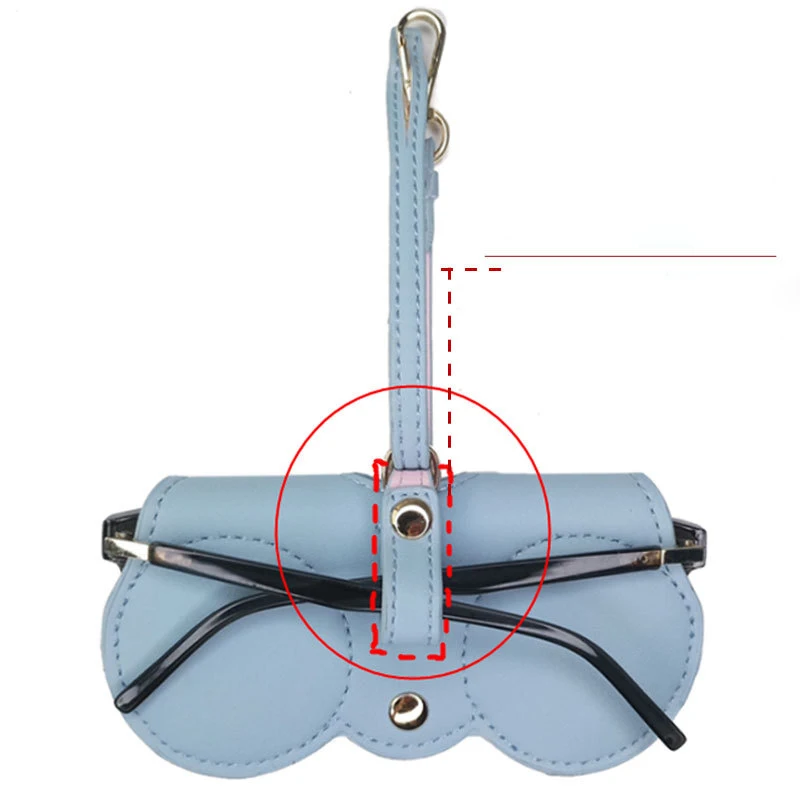 Brillen etui niedliche Frauen Kette hängen Brillen Zubehör Lagerung Hasp Pu Leder kreative Sonnenbrille Tasche weiche Brillen abdeckung