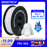 GEEETECH 3D Printer Flexible Material TPU Filament 1kg 2.2LBS/Spool 1.75mm Plastic Vacuum Packaging, Non-Toxic High Quality Safe