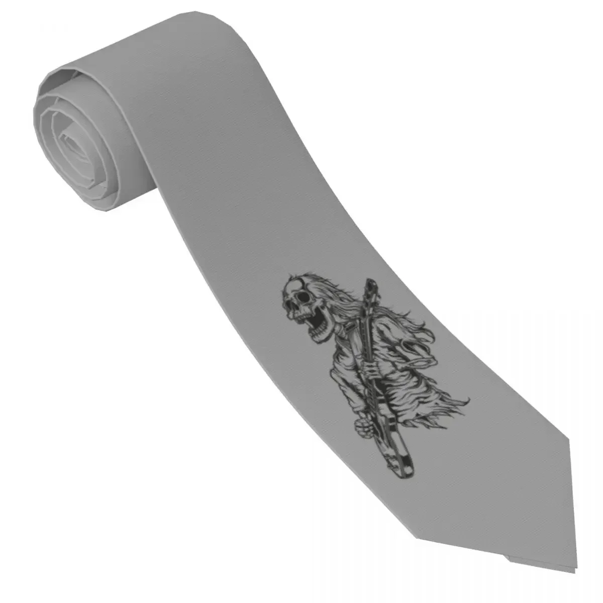 Mens Tie Skeleton Playing Guitar Neck s Skull Print Cool Fashion Collar  Pattern Leisure Quality Necktie Accessories