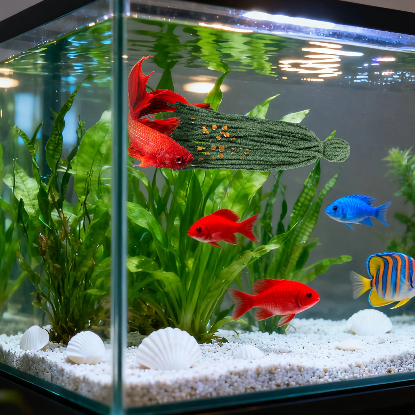 

10pcs Spawning Mop For Aquarium Floating Egg Laying Grass Safe Breeding Habitat Fish Spawning Mops For Fish Breeding Aquarium