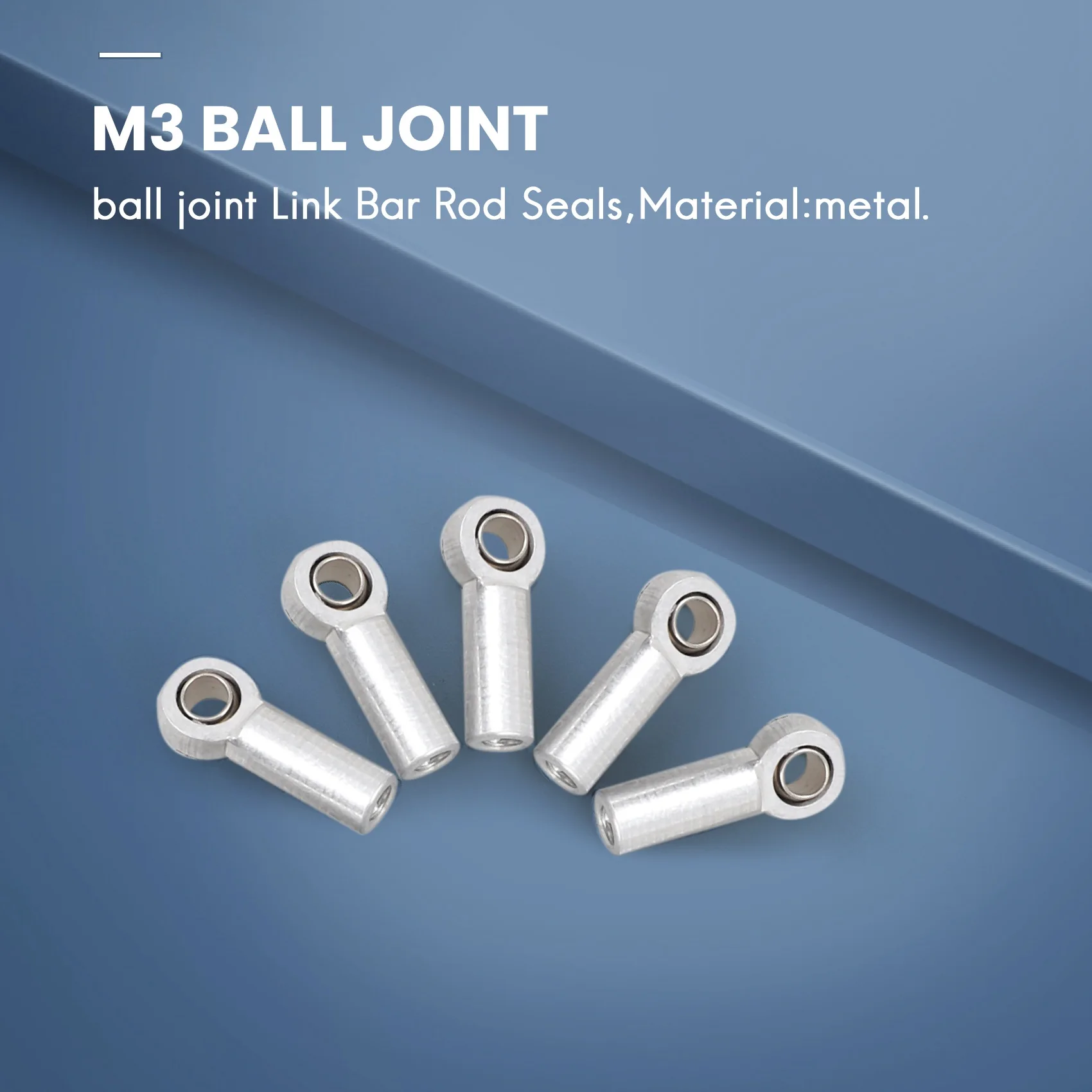 10Pcs Metal M3 Link Tie Rod End Ball Joint for 1/10 RC Car Crawler AXIAL SCX10 D90 D110 CC01,Silver