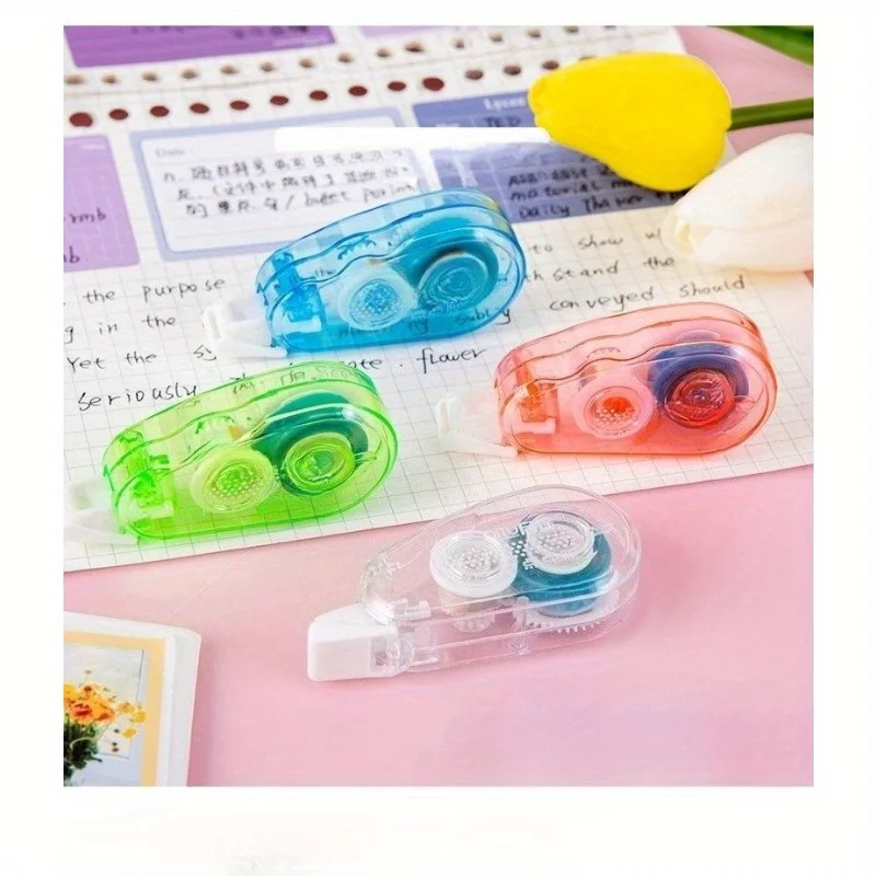 4Pcs Double-Sided Dispensing Fast-Drying Tape,Smooth for Wrong Questions, Correction, Manual Bonding, Back-To-School Season
